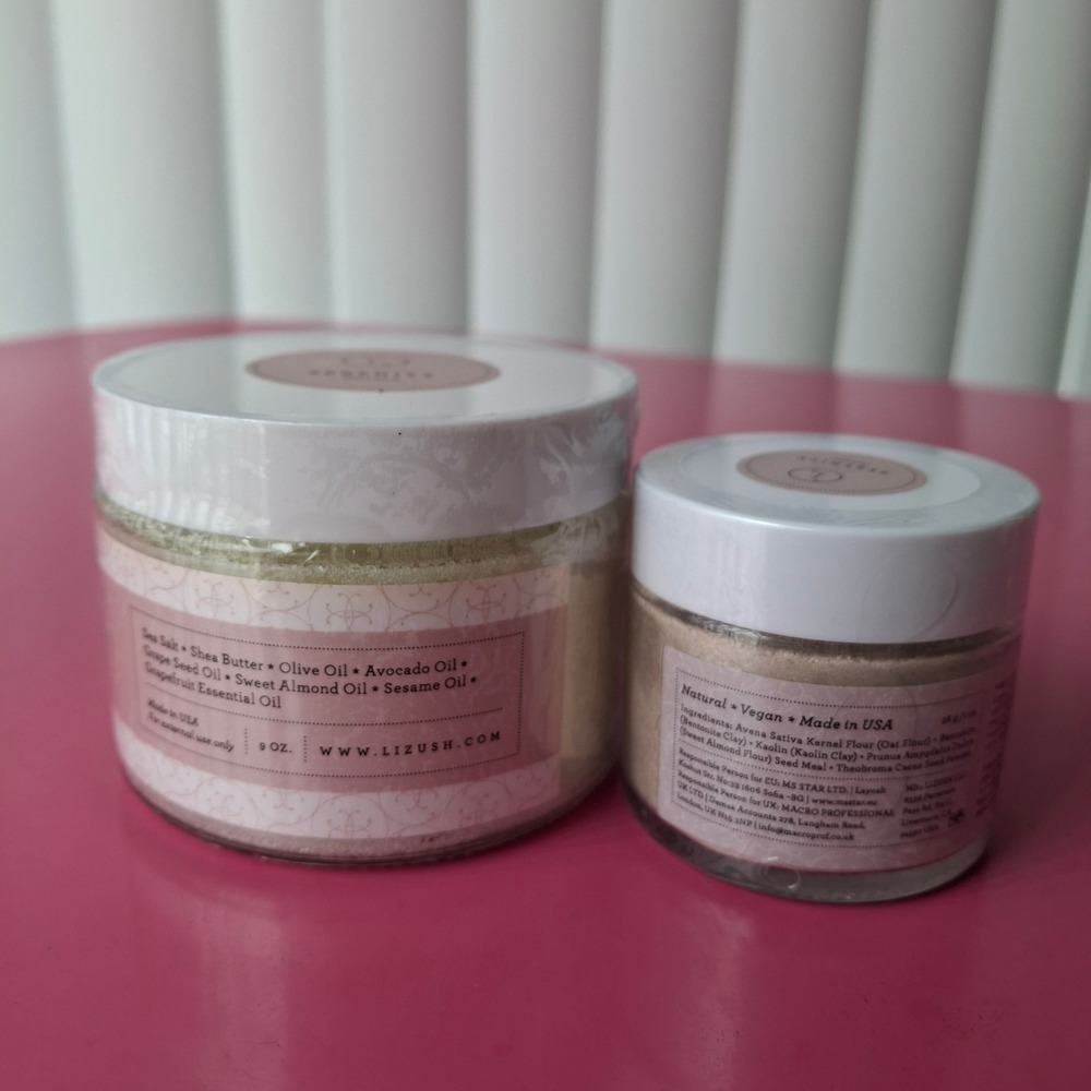 Lizush Serenity Series Lavender Body Scrub 9oz & Clay Facial Mask 1.1oz Set NEW - Picture 2 of 5
